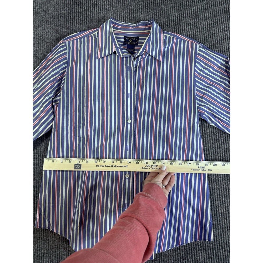 Chelsea Cambell Striped Cotton Shirt Size 10 Blue Red Yellow Classic vintage - Picture 6 of 7